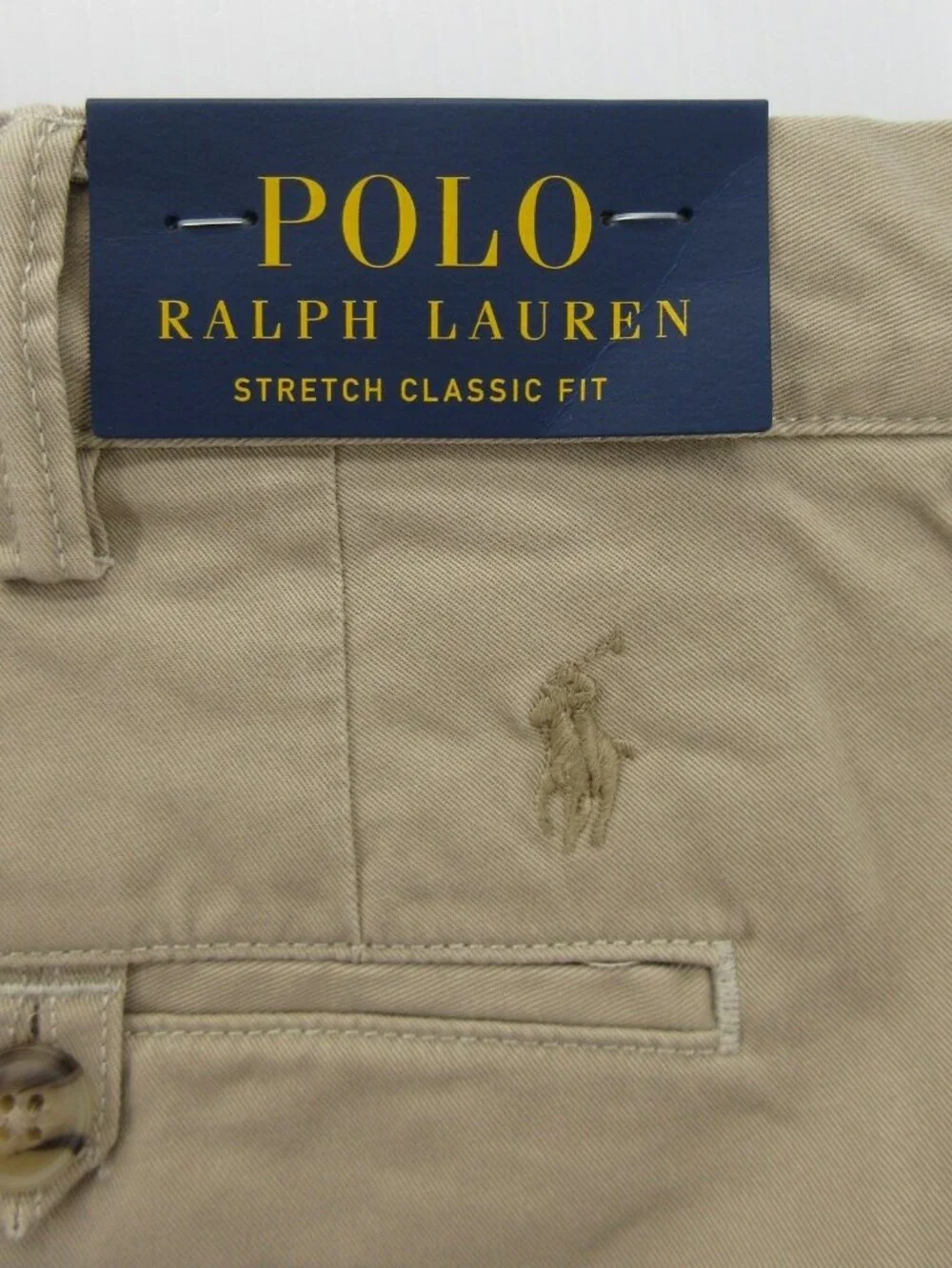 Polo Ralph Lauren Pants 44X32 Big Tan Chino Stretch Classic Fit Preppy